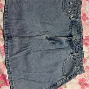 Shein Curve 1x denim mini skirt